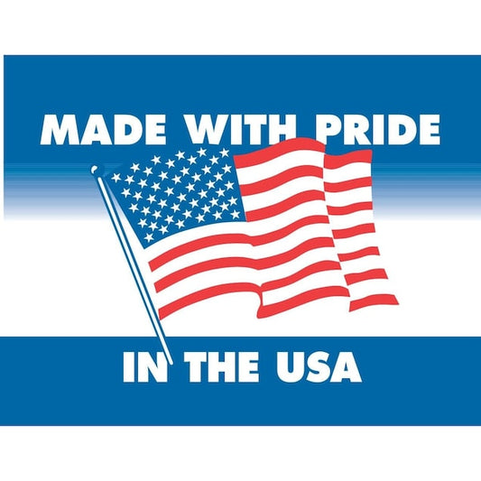 Label, DL1660, FLAG MADE WITH PRIDE IN THE USA, 3" X 4"