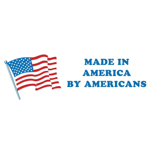 Label, DL1665, FLAG MADE IN AMERICA BY AMERICANS, 2" X 6"