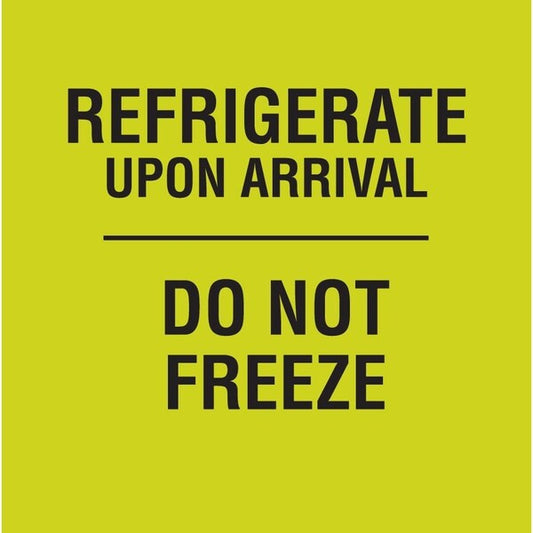 Label, DL1711, REFRIGERATE UPON ARRIVAL - DO NOT FREEZE, 3" X 3"