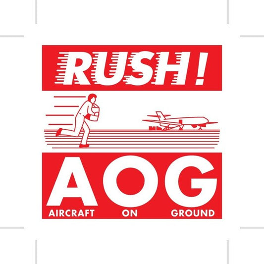 Label, DL1741, RUSH! A O G, 4" X 4"