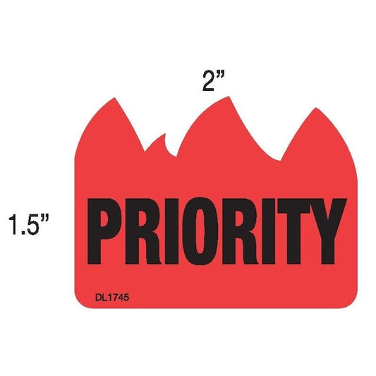 Label, DL1745, PRIORITY, 1-1/2" X 2"