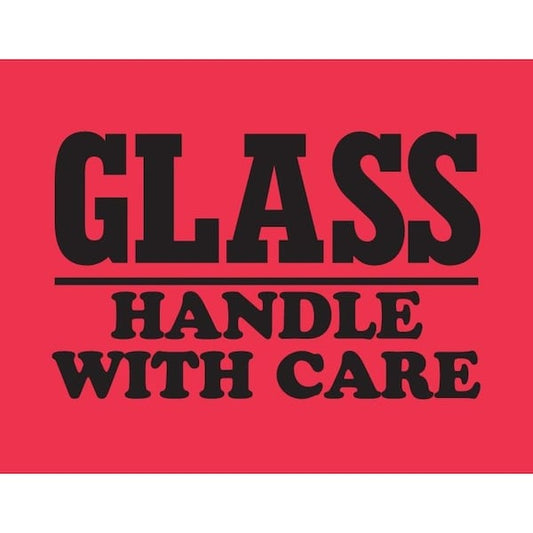 Label, DL1765, GLASS HANDLE WITH CARE, 3" X 4"