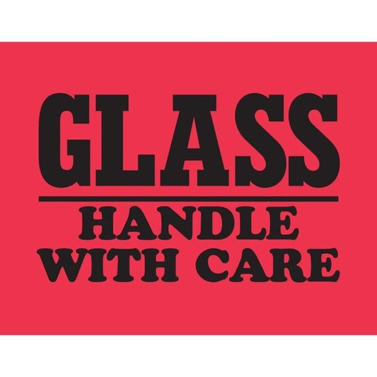 Label, DL1766, GLASS HANDLE WITH CARE, 4" X 6"