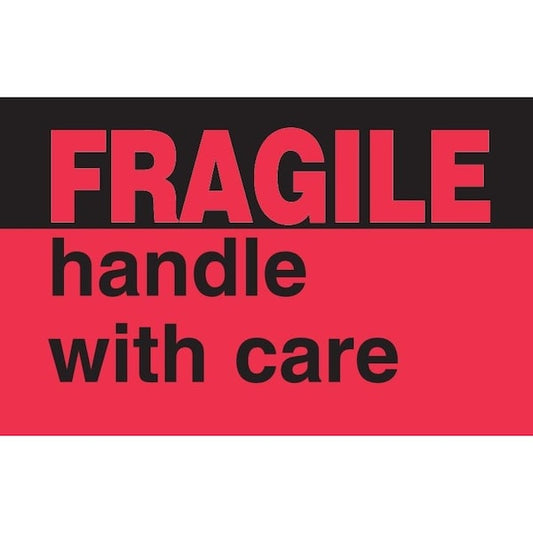 Label, DL1769, FRAGILE HANDLE WITH CARE, 3" X 5"