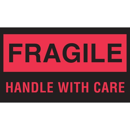 Label, DL1770, FRAGILE HANDLE WITH CARE, 3" X 5"