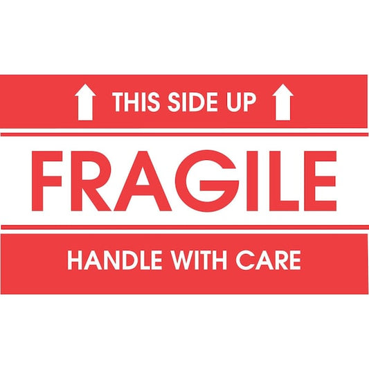 Label, DL1772, FRAGILE THIS SIDE UP HANDLE WITH CARE, 3" X 5"