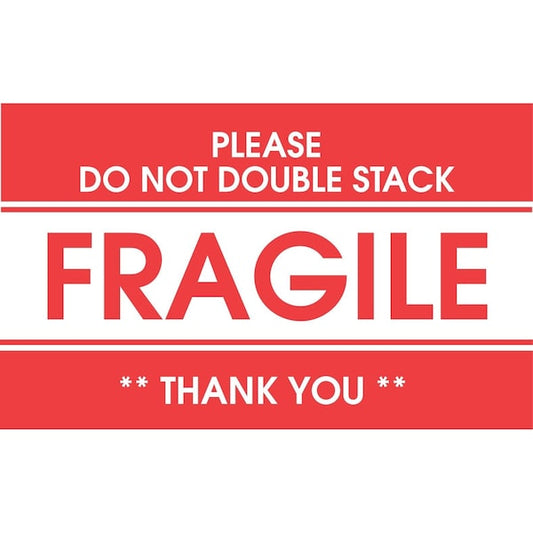 Label, DL1777, FRAGILE PLEASE DO NOT DOUBLE STACK, 4" X 6"