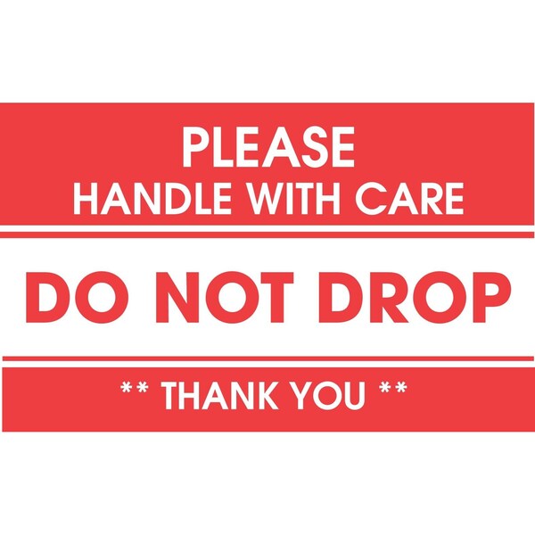 Label, DL1971, DO NOT DROP - PLEASE HANDLE WITH CARE, 3" X 5"