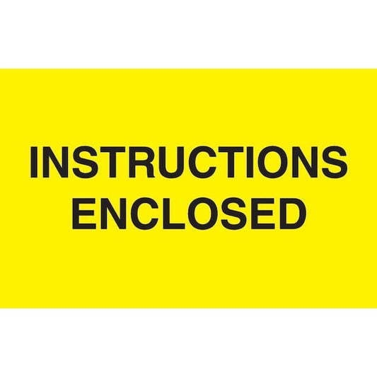 Label, DL2447, INSTRUCTIONS ENCLOSED, 3" X 5"