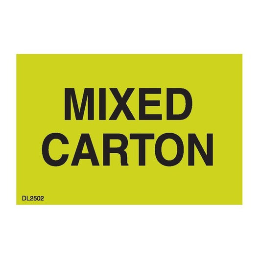 Label, DL2502, MIXED CARTON, 2" X 3"