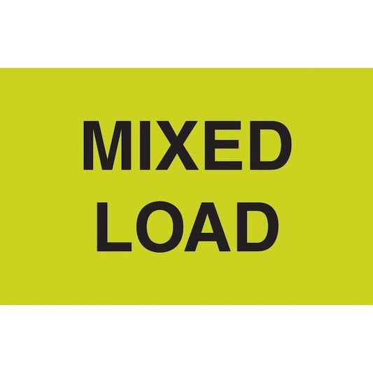 Label, DL2525, MIXED LOAD, 3" X 5"