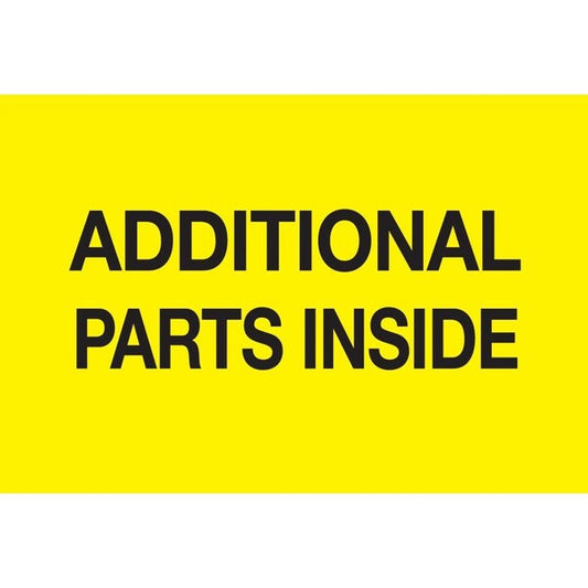 Label, DL2542, ADDITIONAL PARTS INSIDE, 3" X 5"