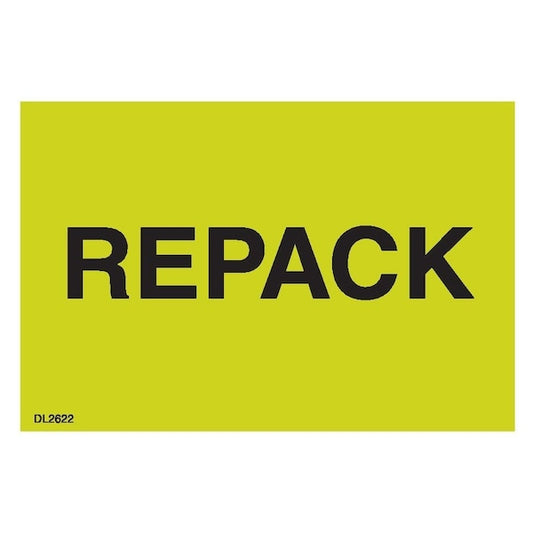 Label, DL2622, REPACK, 2" X 3"