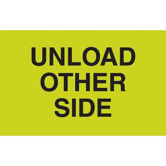Label, DL2702, UNLOAD OTHER SIDE, 3" X 5"