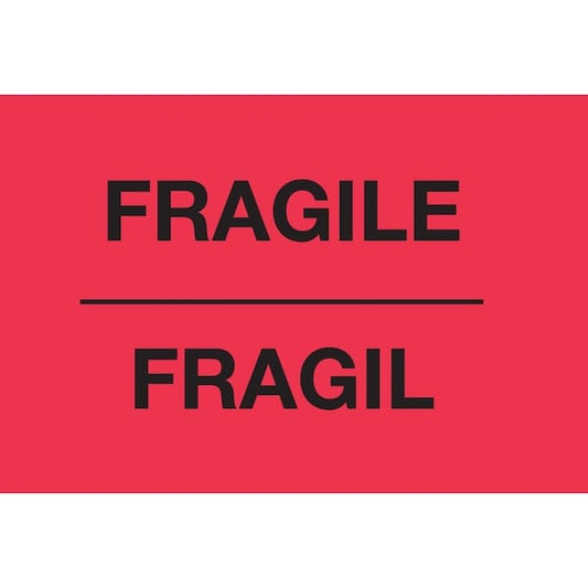 Label, DL3012, FRAGILE BILINGUAL, 3" X 5"