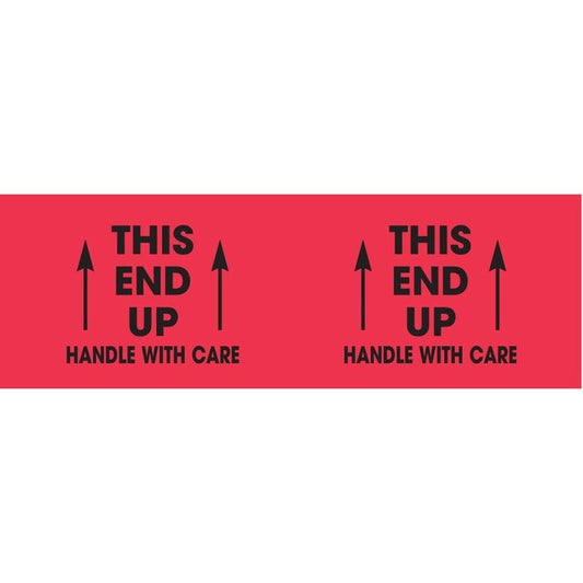 Label, DL3152, THIS END UP - HANDLE WITH CARE, 3" X 10"