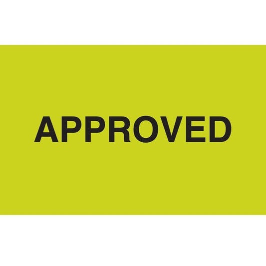 Label, DL3203, APPROVED, 3" X 5"