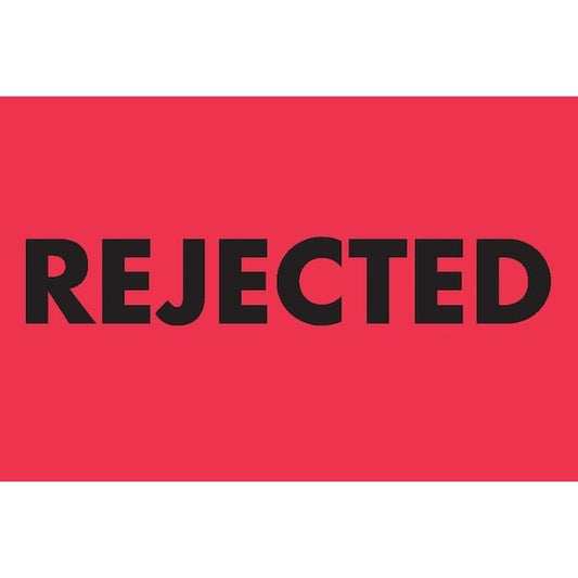 Label, DL3235, REJECTED, 2" X 3"