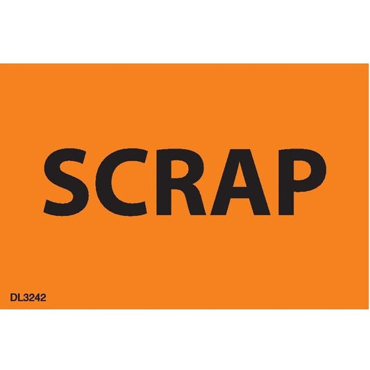 Label, DL3242, SCRAP, 2" X 3"