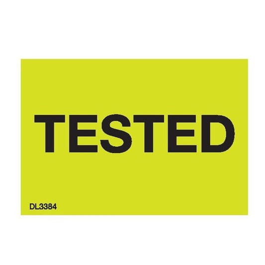Label, DL3384, TESTED, 1-3/8" X 2"
