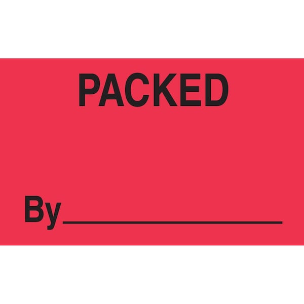 Label, DL3392, PACKED BY ___, 1-3/8" X 2"