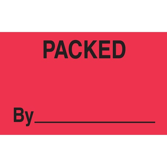 Label, DL3392, PACKED BY ___, 1-3/8" X 2"