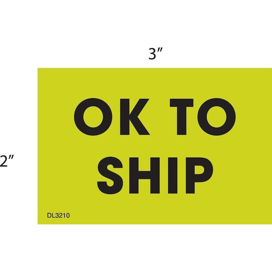 Label, DL3553, OK TO SHIP, 2"