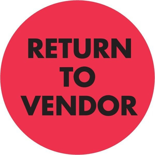 Label, DL3557, RETURN TO VENDOR, 2"
