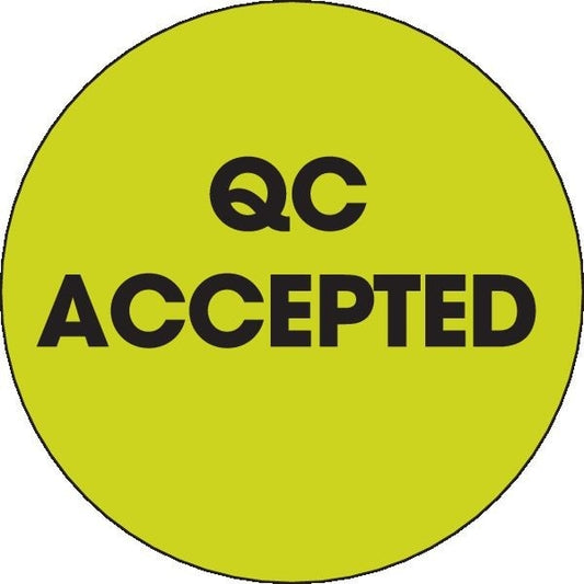 Label, DL3564, QC ACCEPTED, 2"