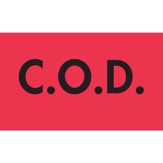 Label, DL3571, C.O.D., 2" X 3"