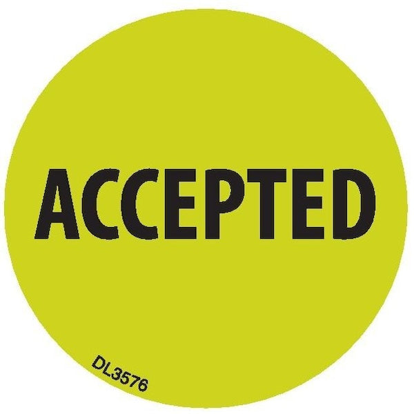 Label, DL3576, ACCEPTED, 2"