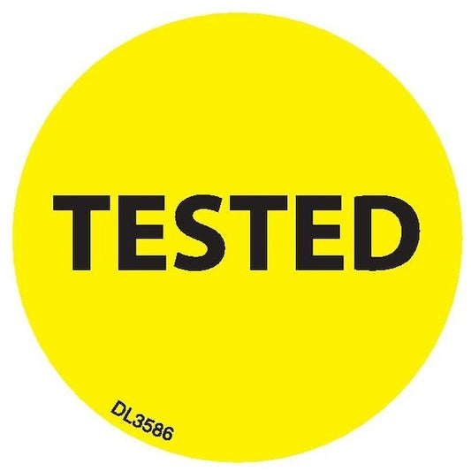 Label, DL3586, TESTED, 2"