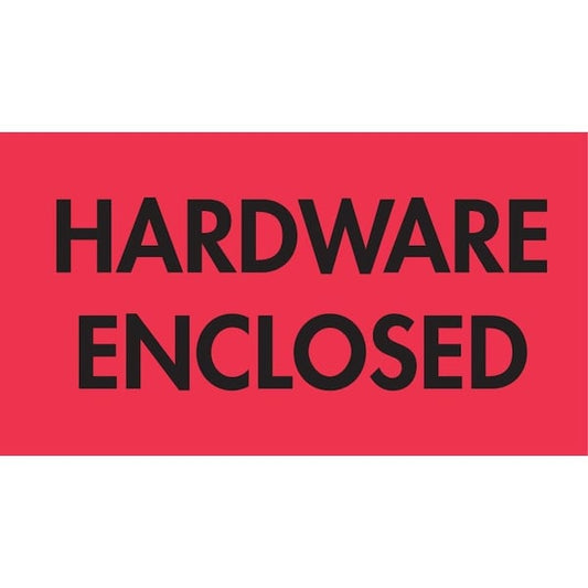 Label, DL3591, HARDWARE ENCLOSED, 2" X 3"