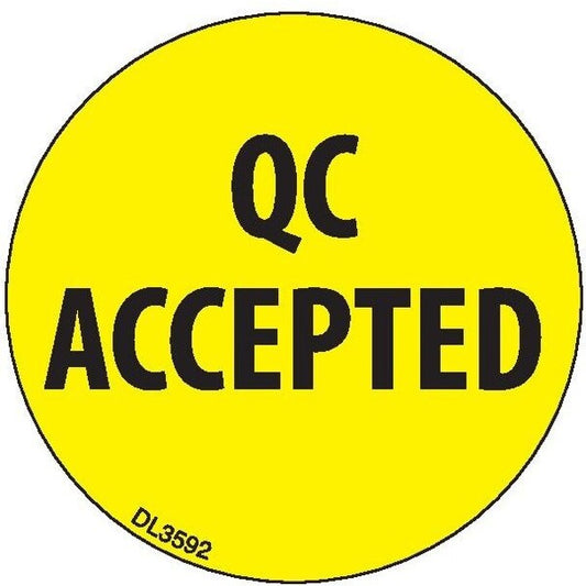 Label, DL3592, QC ACCEPTED, 2"