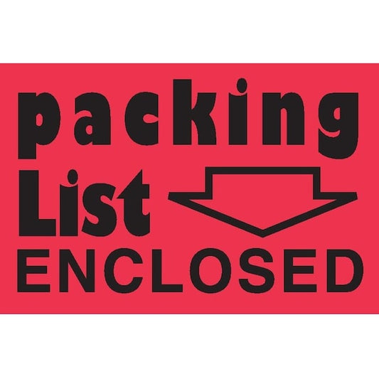 Label, DL3611, PACKING LIST ENCLOSED, 2" X 3"