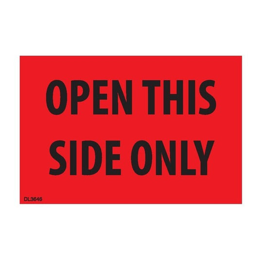 Label, DL3646, OPEN THIS SIDE ONLY, 2" X 3"