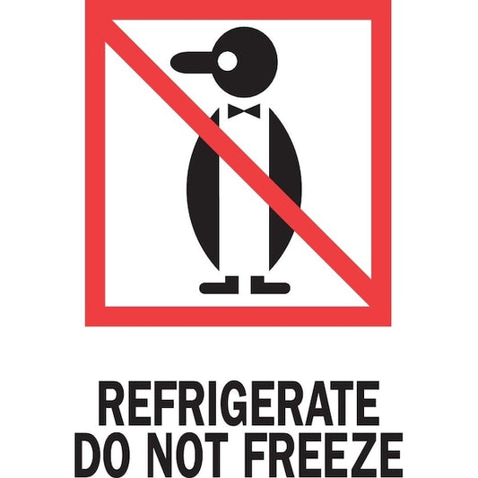 Label, DL4010, REFRIGERATE DO NOT FREEZE, 4" X 6"