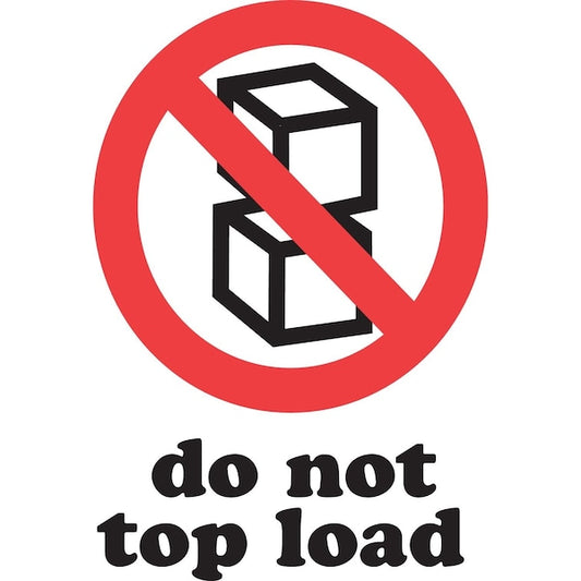 Label, DL4150, DO NOT TOP LOAD, 4" X 6"