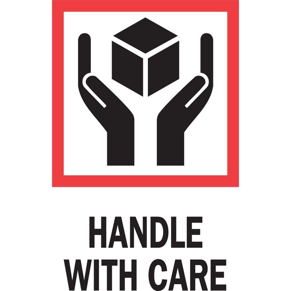 Label, DL4170, HANDLE WITH CARE, 4" X 6"