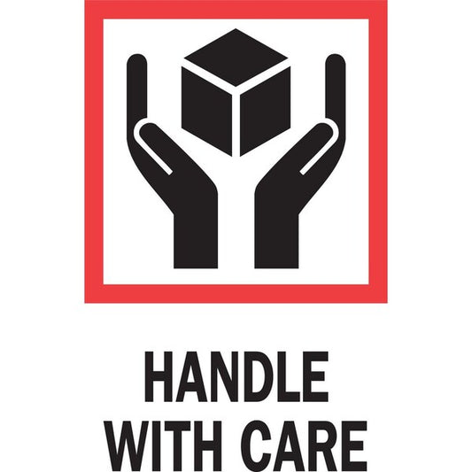 Label, DL4170, HANDLE WITH CARE, 4" X 6"