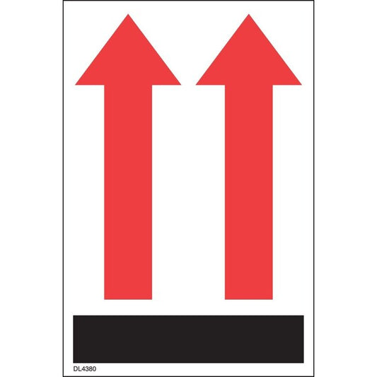 Label, DL4380, ARROWS UP, 3" X 4"