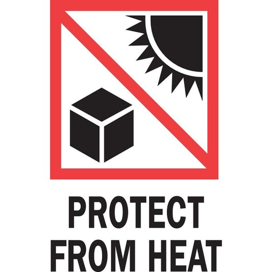 Label, DL4410, PROTECT FROM HEAT, 4" X 6"