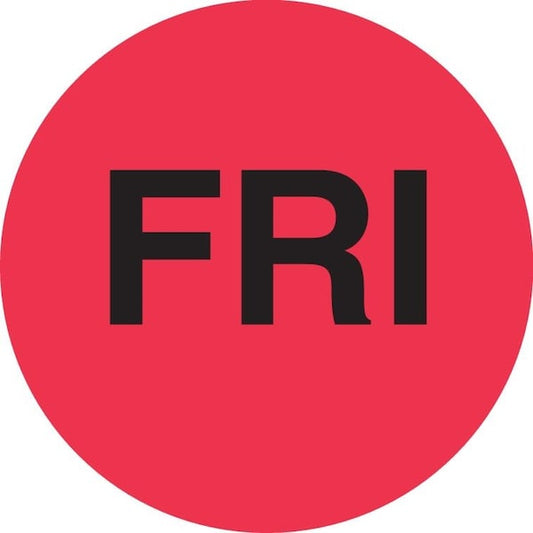 Label, DL6541, DAYS OF WEEK - FRI, 1" DIAMETER