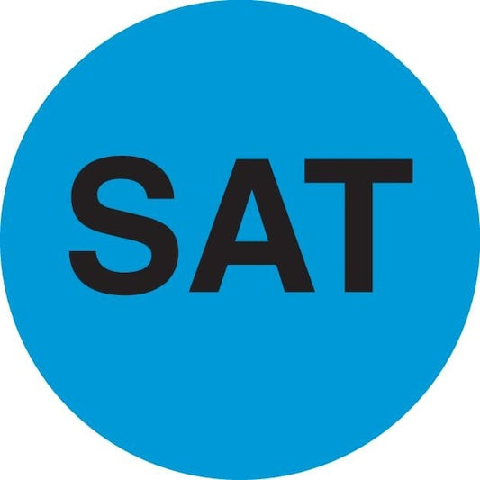 Label, DL6552, DAYS OF WEEK - SAT, 2" DIAMETER