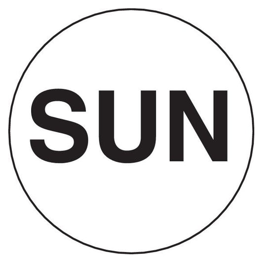 Label, DL6561, DAYS OF WEEK - SUN, 1" DIAMETER