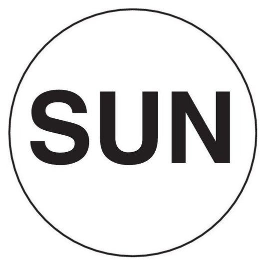 Label, DL6562, DAYS OF WEEK - SUN, 2" DIAMETER