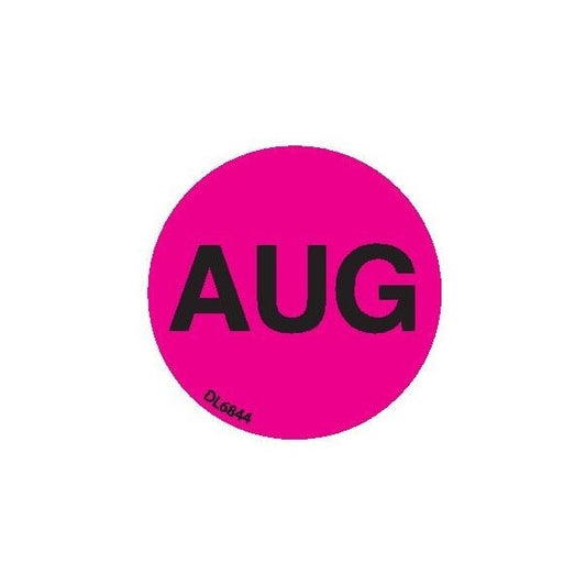 Label, DL6844, MONTHS OF YEAR - AUG, 1"