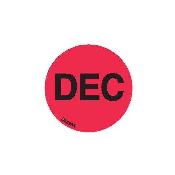 Label, DL6934, MONTHS OF YEAR - DEC, 1"
