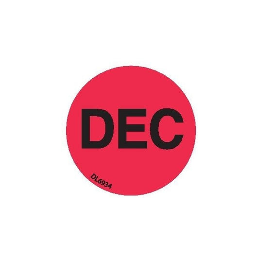 Label, DL6934, MONTHS OF YEAR - DEC, 1"