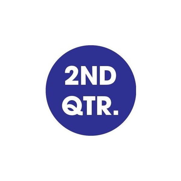 Label, DL6994, CIRCLE LABEL 2ND QTR, 3"